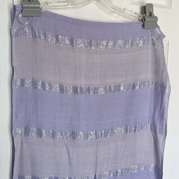 RISING TIDE Infinity Scarf Purple Striped Shiny - Picture 4 of 13